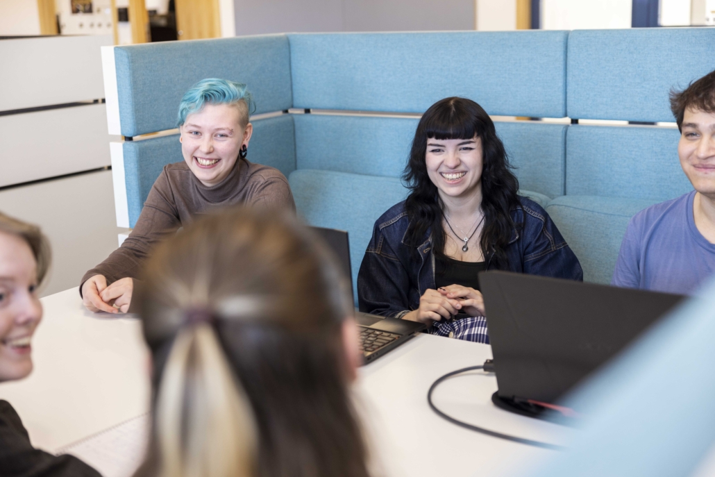students participating in hackathon
